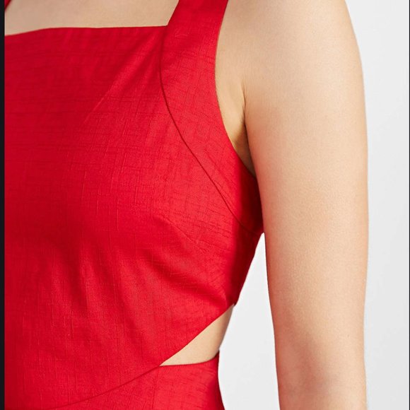 ecote UO red cutout fit + flare dress size 10 - Picture 2 of 8